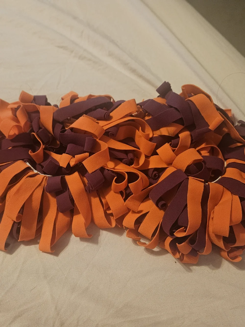 Orange and Purple PomPom Hair Ties..Vtech Colors
